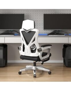 Ergonomic Office Chair Desk Chair with Lumbar Support Gaming Chair with Adjustable Headrest and Armrest Swivel Computer Chair for Home Office（White） - Image 2