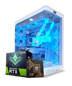 Arab Gamers Sentinel Prism White Gaming PC, AMD Ryzen 7 7800X3D Processor, 32GB RAM | 2TB SSD | GeForce RTX 5070 12GB GDDR7 Graphics Card|WiFi/BT Ready |Windows 11 Pro | RGB Gaming Case