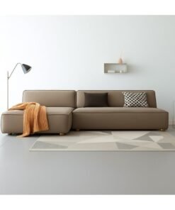 Al Zakharef Furniture Clarissa 3-Seater Luxury L-Shape Velvet Sofa with Free Pillows, Premium Wooden Frame, High-Density Seating Foam, Modern Corner Couch for Living Room Size L270 × W180 cm, Colour Taupe