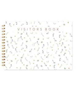 CHAARPAI Visitor Book – 8 x 12 Inches | Small Flower Pattern Wire Bound Guest Register for Hotels, Offices, Exhibitions & Business Use | Medium Size Visitor Log Book for Reception & Front Desk