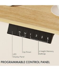 Alternative view of FLEXISPOT EN1 Standing Desk 129 x 68 x 14.5cm Maple - Whole-Piece Desktop, Home Office Use, Height Adjustable with 4 Memory Presets, Supports Multiple Monitors