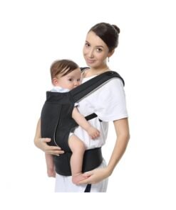 R for Rabbit Comfy Hug Ergo Baby Carrier for New Born | Front and Back Carry Position Adjustable Belt Ergonomic Kangaroo Bags for 4 Months to 2 Years Kids Upto 15 Kg (Black)