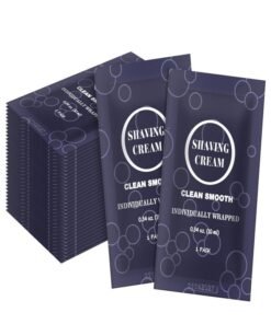 RSQAZQ Travel Shaving Cream for Men, Individually Wrapped Mini Shaving Cream in Bulk, Disposable Travel Size Toiletries Amenities Vacation for Hotel, Shelter/Homeless/Nursing Home/Charity 0.34 oz (30 Pack)