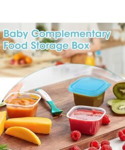 Flushrenic Baby food container，6PCS Small Plastic Containers, 100ml Baby Food Storage with Lids, BPA Free, 6 Colors, 6.5 x 3.5 cm, Rectangular, Leakproof, Stackable, Transparent - Image 3