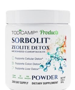 TODICAMP Zeolite Powder - Zeolite Clinoptilolite Powder Sorbolit Ultra FINE 1-2 µm 95% - 3X Activated - 200g - 7.05oz - Zeolite Powder Supplement - 200 Days Supply