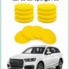 HALAMODO 12PCS Car Sponge Pad Wax Applicator Pad Soft Super Soft Practical Car Polishing Pads Car Round Cleaning Foam Applicator Pad for Car & Auto Glass & Vehicle (3.7inch)