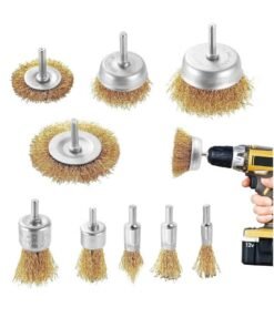 lebonaer 9 pcs Wire Brush Set, Coated Wire Brush Wheel & Cup Brush Set for Cleaning Rust, Polishing, Deburring.