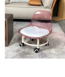 Low Stool With Wheels Living Room Acrylic Chairs Multi-functional Low Stool Home Life Work Aid Chair Lazy Chair Furniture