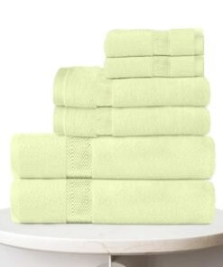 Rest Towel Set 6 Peice Mint Luxury Hotel Bedroom Super Soft Absorbent Durable Washable Quick Dry Cotton Family Bath Towels - 2 Bath Towel 70x140cm  2 Hand Towel 40x70 cm  & 2 Face Towel 30x30cm