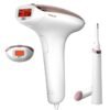 Philips Lumea IPL, Hair Removal, 7000 Series, Skintone Sensor, 2 Attachments, Body, Face, Compact Pen Trimmer, Corded Use, BRI921/60, 60 Days Money Back Guarantee White/Rose Gold