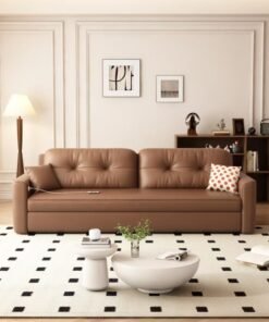 Organized Home Microfibres leather sofa bed dual-purpose foldable small apartment living room retractable multifunctional office apartment 2024 new