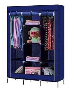GTC ® 6+2 Layer Fancy and Portable Foldable Collapsible Closet/Cabinet (Need to Be Assembled) (88130) (Cyan) Storage Unit
