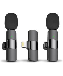 MMG Professional Wireless Lavalier Lapel Microphone for iPhone, iPad - Cordless Omnidirectional Condenser Recording Mic for Interview Video Podcast Vlog YouTube, Bluetooth, Black