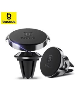 Baseus Magnetic Car Phone Holder for Vent - Small Clip with Strong Magnets, 360° Rotating Base for iPhone 16/15/14/13/12, Samsung Galaxy S25 Ultra/S24 Ultra, Google Pixel 8 Pro, OnePlus 11, Xiaomi 13, and More - Universally Compatible Vent Clip with Silicone Protection for Scratch-Free Grip