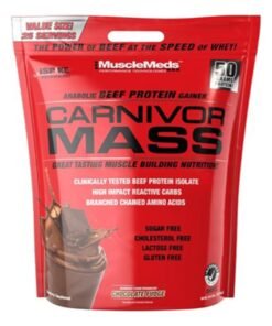MUSCLEMEDS Anabolic Beef Protein Gainer, Carnivor Mass, Chocolate Fudge, 10.4 Lbs