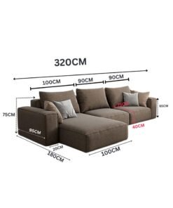 Karnak Sectional Sofa With Cushions L-Shaped Comfortable Living Room Sofa Color (White)