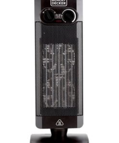 BLACK+DECKER Vertical Fan Heater, 2000W, 52cm Height for Maximum Room Coverage, Thermostatic & Dual Thermal Control, 2 Heat Settings, Oscillation, Cooling Fan, Auto Shutof 2000 W HX340-B5 Black