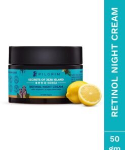 PILGRIM Korean Retinol Anti Aging Night Cream (50Gm) With Hyaluronic Acid & Vitamin C |Discover Young, Wrinkle-Free & Radiant Skin| Anti Aging Cream For Oily & Dry Skin| For Unisex