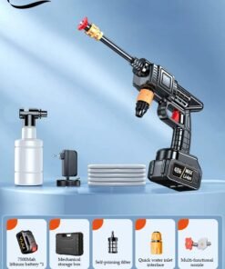 DUNISO High Pressure Washer, Powerful Car Floor Washing Pump, Portable Cordless Electric High Pressure Washer with 5-meter Hose and Mechanical Storage Box, for Cleaning Bikes, Motorcycles, Cars, Floors, Driveways and Gardens