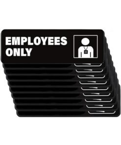 PROMASS Employee Only Sign Sticker, 9X3 Inches Stickers for Market, Restaurants, Salons, Hotels and Motels, Rest Stops, 5 Pieces, Pack