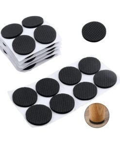 RATSAW Non-Slip Furniture Pads 60 PCS EVA Furniture Protector Self Adhesive Sticky Floor Protector Mat Furniture Grippers Chair Leg Pads Anti Scratch Foam Table Chair Sofa Sticky Floor Mat Round