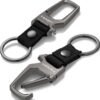 Spigen Life Carabiner Key Ring Clip Car Keychain Clip, Bottle Opener Key Chain Ring for Men and Women - Gunmetal