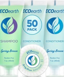 EcoEarth Soap Shampoo and Conditioner Set 1 oz each 150 Pieces Spring Breeze Hotel Travel Size Body Soaps Kit Delight Guests with Revitalizing  Refreshing Hospitality Toiletries in Bulk
