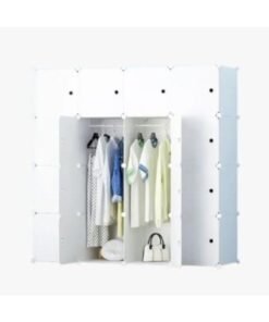 Alternative view of Portable Closet Clothes Wardrobe Bedroom Armoire Storage Organizer With Hanging Section, Capacious & Sturdy, (16 cube white)