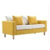 Ripple FURNITURE Living Room Office Sofa Bed Lounge Couch  2 Seater Yellow 150X68X42