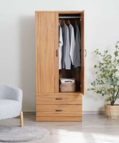 Pan Home ZOYAL 2 DOOR WARDROBE MDF - WALNUT