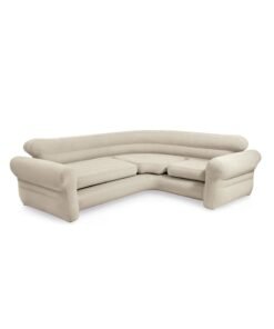 INTEX Inflatable Air Corner Sofa 4 Seats  Luxurious Soft Beige for Comfort and Style 257x203x76cm