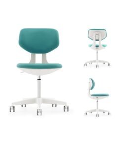 NAVODESK NAVO Pluto Compact Home Office Desk Chair Small Study Chair Adjustable Low Back Computer Task Chair Height Adjustment Lake Green Low-Rise