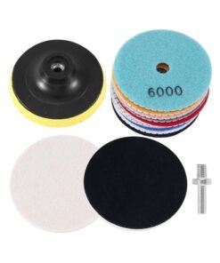 Dry Diamond Polishing Pads Pieces for Granite Marble Stone Sanding Disc Grinding Pads?Backer Pad Granite Polishing Kit Marble Polishing Kit(4INCH)