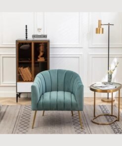 ALWASIT HOME Demetrius Single Seater Sofa Luxurious Design With Premium Fabric Best For Living Room For Hotel Velvet Fabric - Turquoise