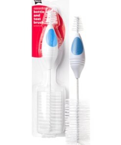 tommee tippee Bottle and Teat Brush – Baby Bottle Cleaning Brush with Soft Bristles for Bottles & Teats – Assorted Colors – Feeding Accessories for Milk Bottles, Newborn Essentials