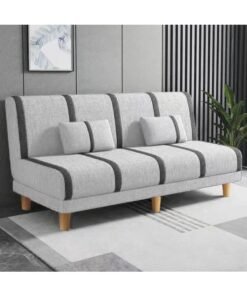 Ripple FURNITURE UAE Homes Convertible Fabric Sofa, Solid Color, 3 Seater with 2 Pillows (Light Grey)