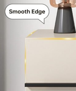 JANTENS Nightstand with 2 Drawers Bedside Table Night Stand End Table Dresser for Home, Bedroom Accessories Beige 44*41*48cm - Image 4