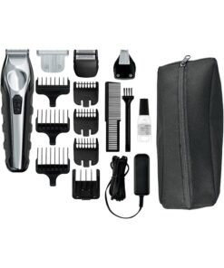 WAHL Lithium Ion Multi-Purpose Grooming Kit For Men, Suitable For Beard and All Types of Hair, Quick Charge With More Power, Black, 09888-1227 Silver/Black