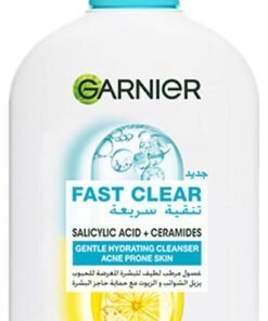 Garnier Fast Clear Gentle Cleanser, Deep Hydrating Face Wash for Acne Prone Skin with Salicylic Acid and Ceramides, Sulphate and Fragrance Free, 250ml