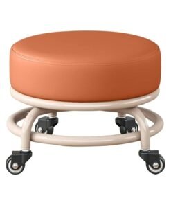 DubaiGallery Low Stool with Wheels, Roller Seat Short Rolling Stools with Universal Swivel Caster Wheels Leather Low Small Stools on Wheels for Home Garage