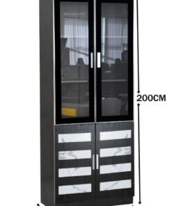 SULSHA Modern Four Door File Cabinet With Glass Door