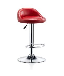 PU Leather Bar Chair With Backrest Footrests, 360° Rotatable And Adjustable Height, High Stool, Bar Swivel Chair, Bar Counter Chair, Bar Stools, Front Desk Chair