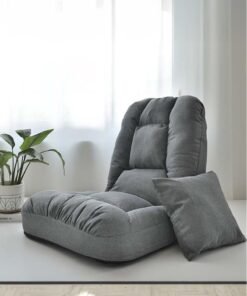 WALALLA 2 Pack Adjustable Fireside Chair, Foldable Lazy Floor Sofa, Armless Accent Bean Bag Couch, Lounger Memory Foam Chair, Corner Chair, Tatami Sofa with Throw Pillow, 5-Position Adjustable Backrest