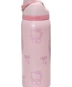 Owala FreeSip Insulated Stainless Steel Water Bottle with Straw for Sports Travel and School BPA-Free Sports Water Bottle (Pink 32OZ)