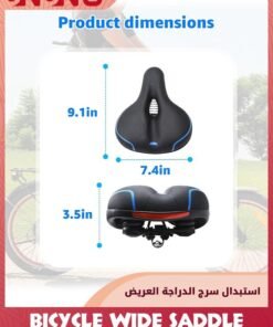 UNUNS Wide Cycling Saddles,Comfort Foam MTB Bicycle Seat,Waterproof Hollow Bicycle Saddle For Men Women,Replacement Bike Seat Cushion With Dual Shock Ball For Exercise/Road/Stationary Bikes - Image 4