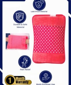 Prime by javaudan Electric Hot Water Bag Rechargeable Heating Bag with Fleece Cover for Cramps, Neck, Shoulders Pain Relief Bag for Hot Therapy Hand & Feet Warmer
