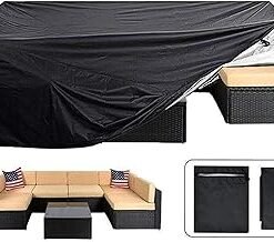 Waterproof Garden Patio Furniture Cover Set, (213 x132 x74) Upgraded 210D Heavy Duty Oxford Fabric UV Resistant Protective Covers for Rectangle Table Chair Sofa Outdoor
