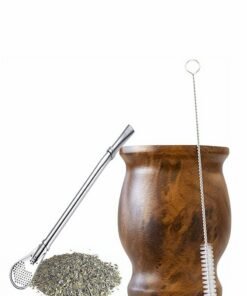 KASTWAVE Yerba Mate Tea Cup, Stainless Steel Double Walled Easy Wash Household Insulation Cup, Mate Gourds for Yerba Mate Loose Leaf Drinking with Bombilla Straw,, 230 Ml