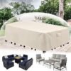 D&D Patio Furniture Covers, 100% Waterproof Patio Table Cover, 600D Heavy Duty Oxford Cloth Outdoor Table Cover, with Handles, Vents and Buckles (Beige,123*123*74cm)