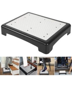DUNISO Adult One Step Stool, Non-slip Mobile Step Stool for Indoor and Outdoor, Portable Anti-fall Safety Platform for Elderly, Suitable for High-rise Stairs (55*40*9.5cm) Shower Bed Car Stairs Outdoor, Black